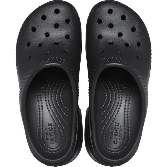 NEW Crocs Womens Classic Siren EVA Heel Platform Clog Black Noir or Bone Size 8 - Picture 6 of 10